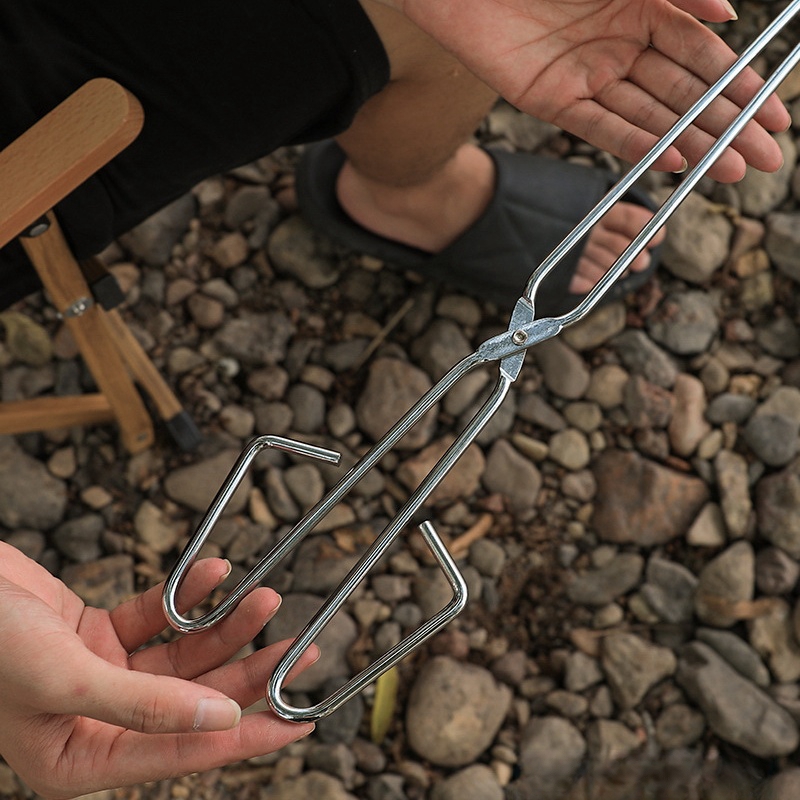 stainless fireplace tongs